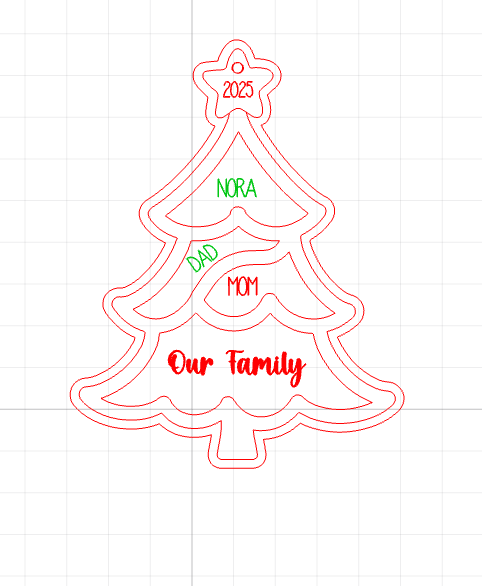 Personalized Grandchildren/Family Christmas Tree Ornament