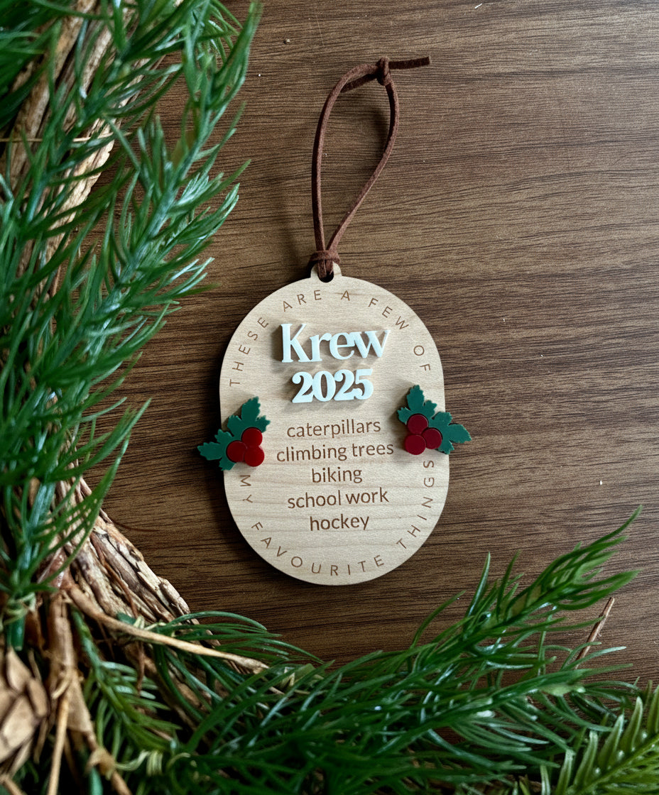 Personalized My Favourite Things Ornament