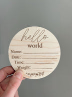 Hello World Baby Stat Sign