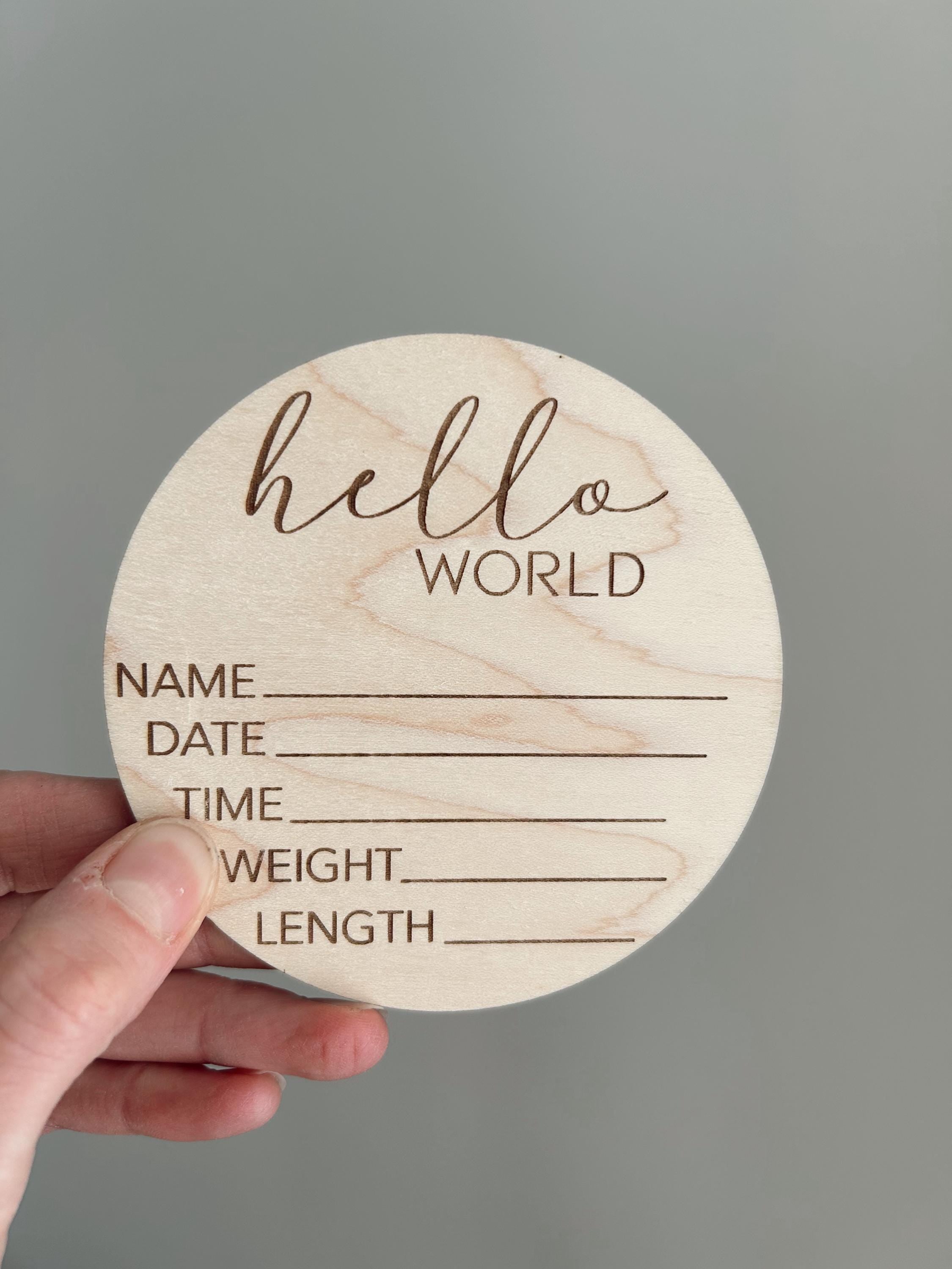 Hello World Baby Stat Sign
